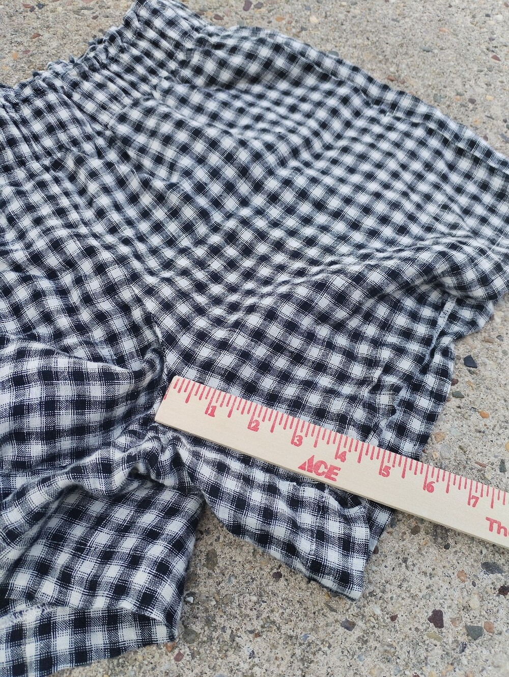 Quince Black and White Gingham High Waist Shorts SiE M - Picture 4 of 7
